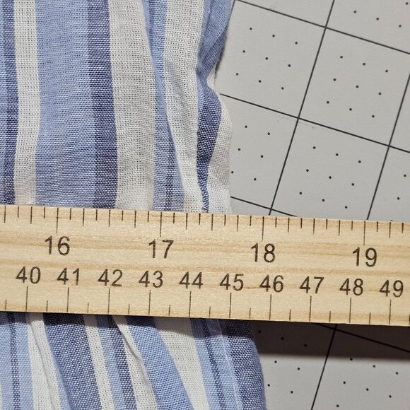 Trendy Easter Spring Veronica Beard Zee Blue White Striped Dress Tiered Ruffle S - Picture 16 of 16